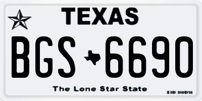 TX license plate BGS6690