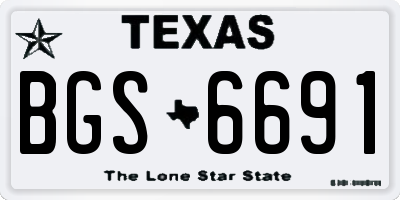TX license plate BGS6691