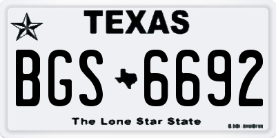 TX license plate BGS6692