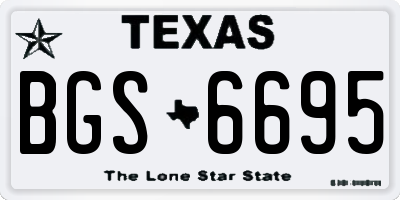 TX license plate BGS6695