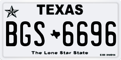 TX license plate BGS6696
