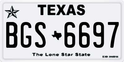 TX license plate BGS6697