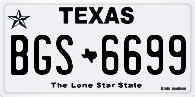 TX license plate BGS6699