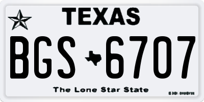 TX license plate BGS6707