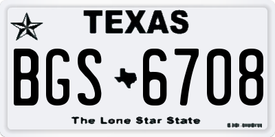 TX license plate BGS6708