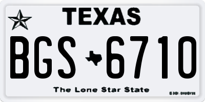 TX license plate BGS6710