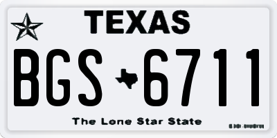 TX license plate BGS6711