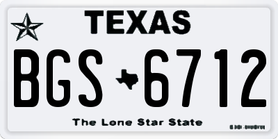 TX license plate BGS6712