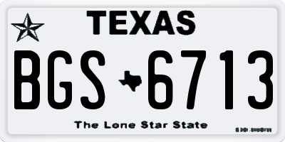 TX license plate BGS6713