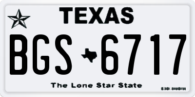 TX license plate BGS6717