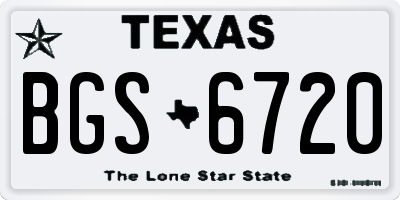 TX license plate BGS6720