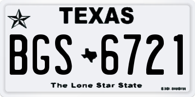 TX license plate BGS6721
