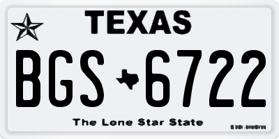 TX license plate BGS6722
