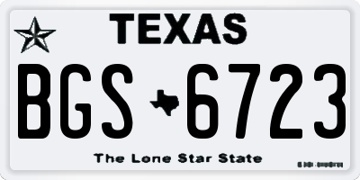 TX license plate BGS6723