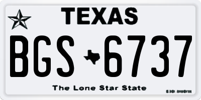 TX license plate BGS6737
