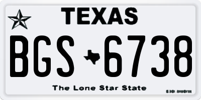 TX license plate BGS6738