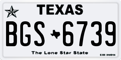 TX license plate BGS6739