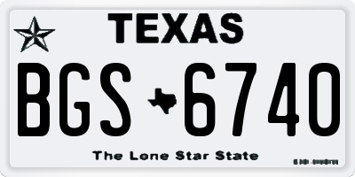 TX license plate BGS6740