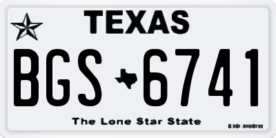 TX license plate BGS6741