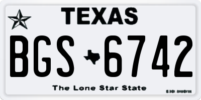 TX license plate BGS6742