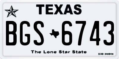 TX license plate BGS6743