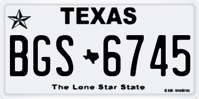 TX license plate BGS6745