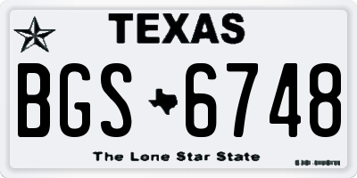 TX license plate BGS6748