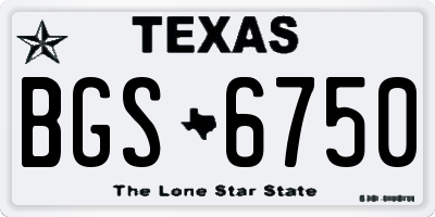 TX license plate BGS6750