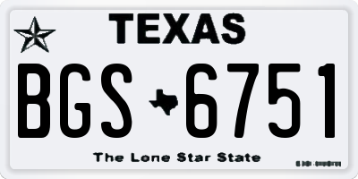 TX license plate BGS6751