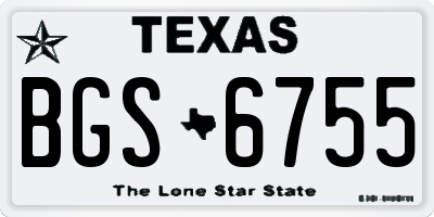 TX license plate BGS6755