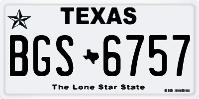 TX license plate BGS6757