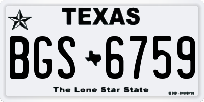 TX license plate BGS6759