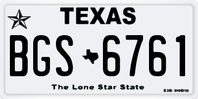 TX license plate BGS6761
