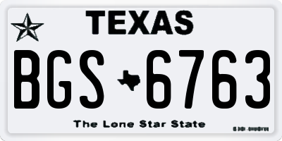 TX license plate BGS6763