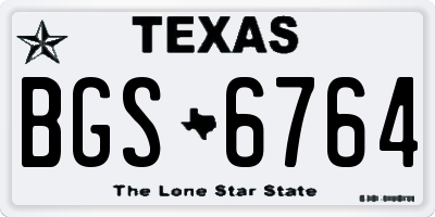 TX license plate BGS6764