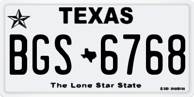 TX license plate BGS6768