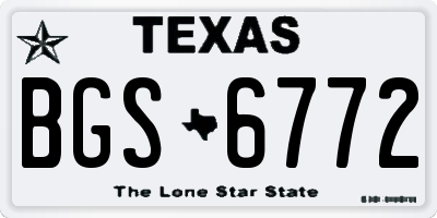 TX license plate BGS6772