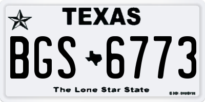 TX license plate BGS6773
