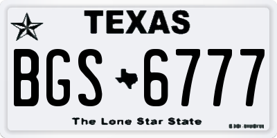 TX license plate BGS6777