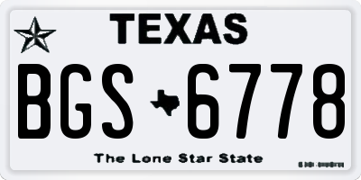 TX license plate BGS6778