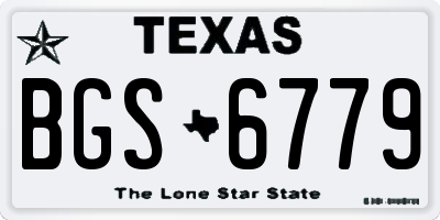 TX license plate BGS6779