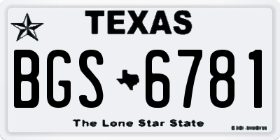 TX license plate BGS6781