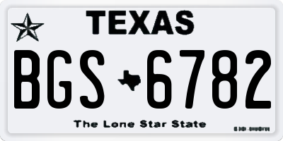TX license plate BGS6782