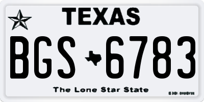 TX license plate BGS6783