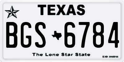 TX license plate BGS6784
