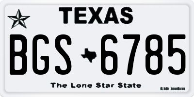 TX license plate BGS6785