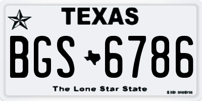 TX license plate BGS6786