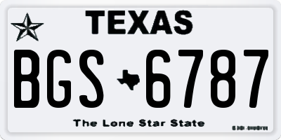 TX license plate BGS6787