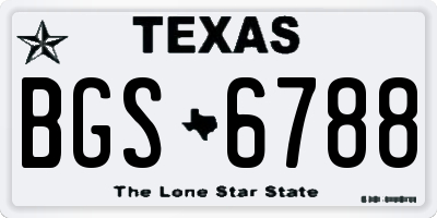 TX license plate BGS6788