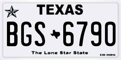 TX license plate BGS6790